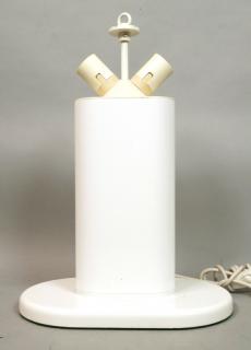 Appraisal: White Enamel Metal Modernist Table Lamp Ovoid fo White Enamel