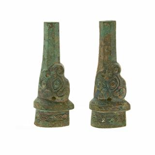 Appraisal: A Pair of Bronze Fittings Warring States Period cm A