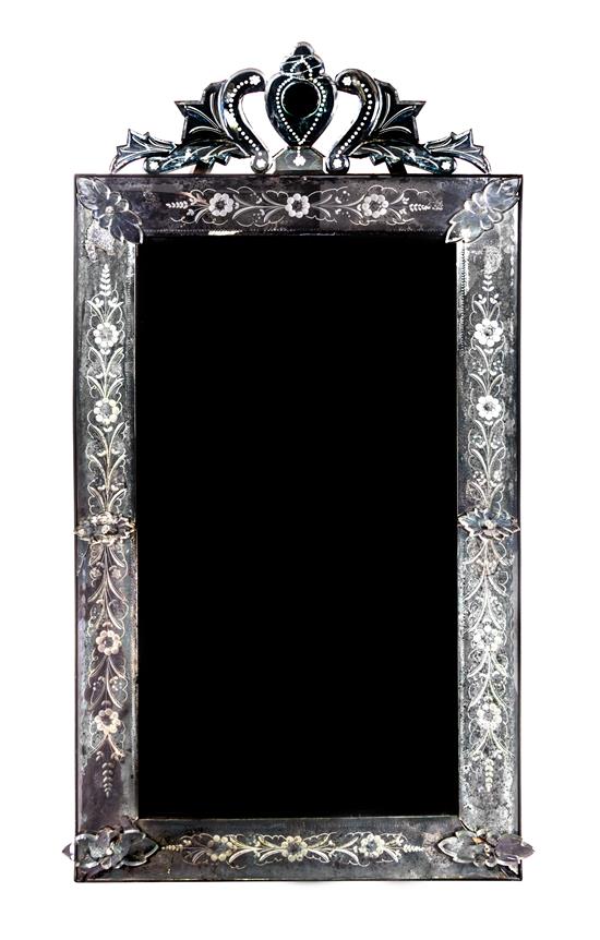 Appraisal: Sale Lot A Venetian Style Etched and Beveled Glass Mirror