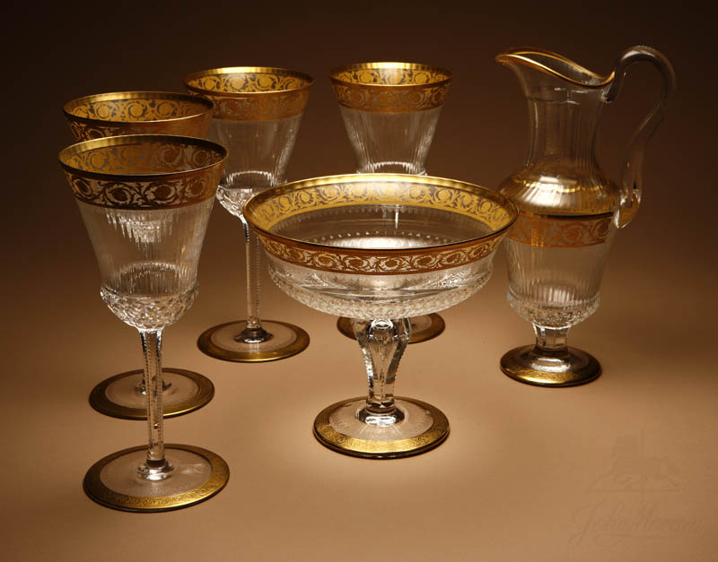 Appraisal: A set of Saint Louis 'Thistle' gilt clear glass stemware