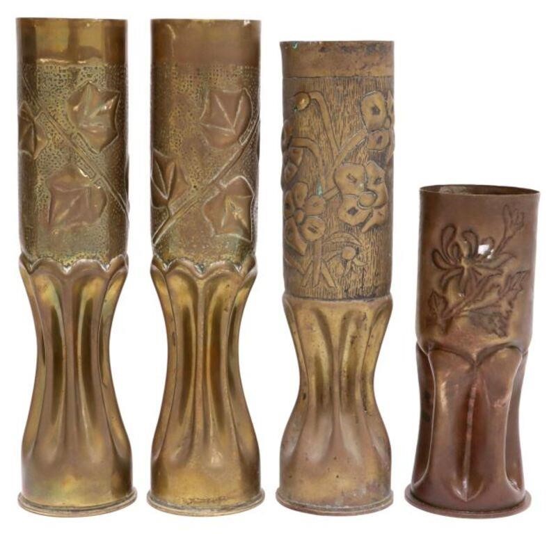 Appraisal: lot of French WWI-era trench art vases fashioned from artillery