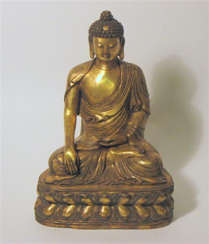 Appraisal: Large cast Bronze Buddha Southeast Asia th century With typical