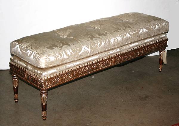 Appraisal: A Louis XVI style giltwood bench height in width ft