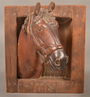 Appraisal: Vintage Carved Wood Horse Head Wall Plaque - h