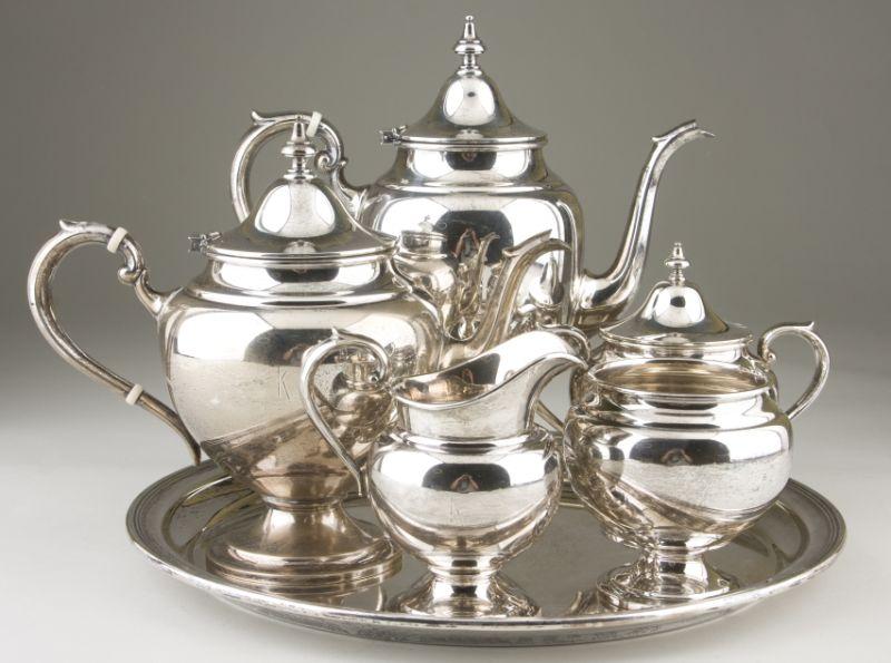 Appraisal: Gorham Puritan Sterling Tea Coffee Service a piece service on