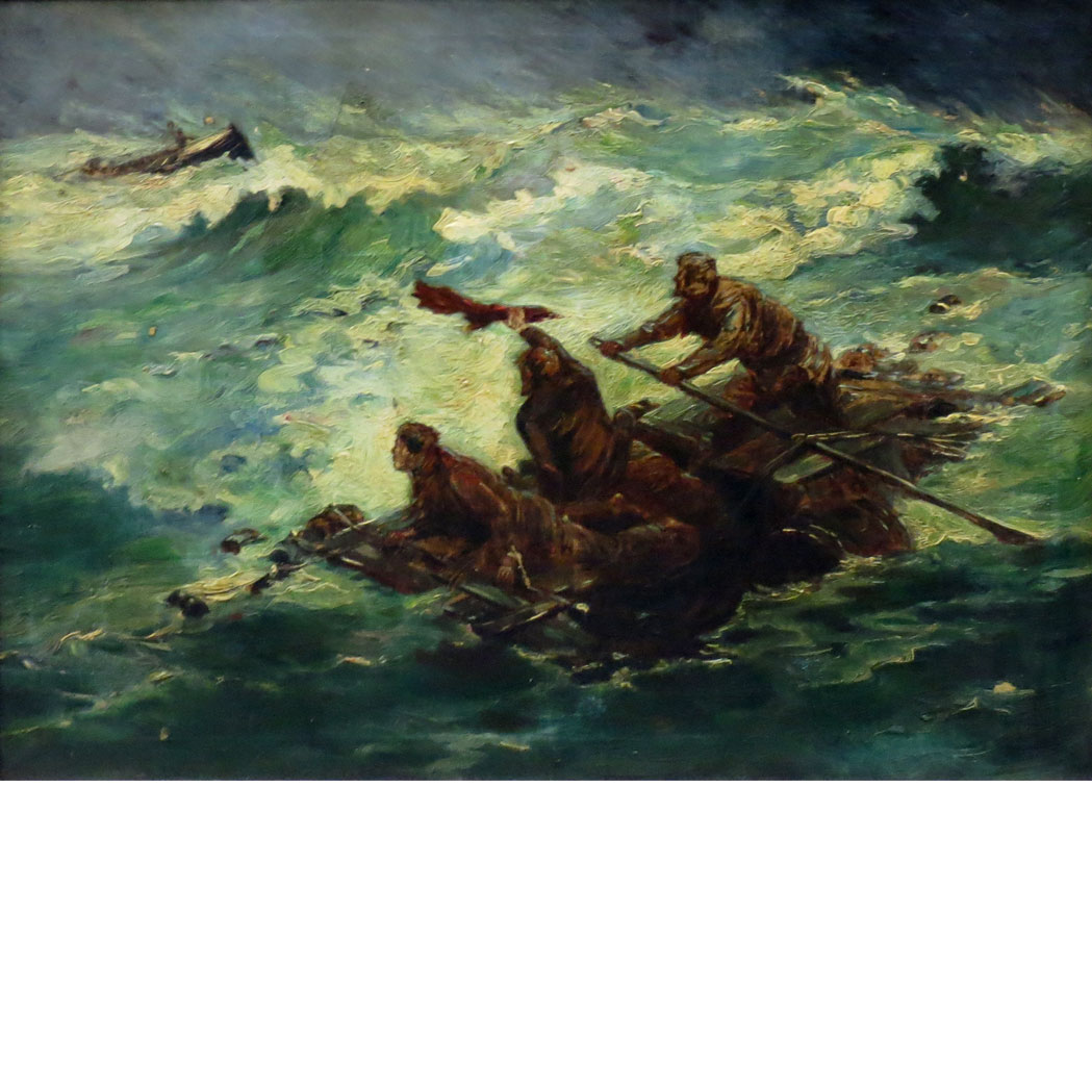 Appraisal: American School th th Century Squall at Sea Oil on