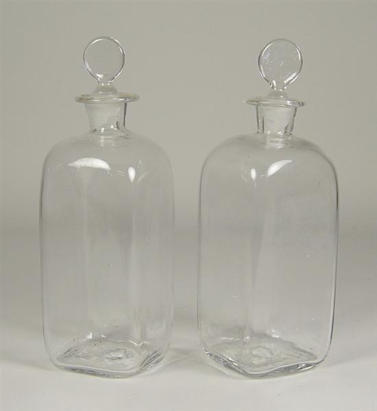 Appraisal: Pair Handblown Williamsburg Reproduction Wine Bottles Circa late th century