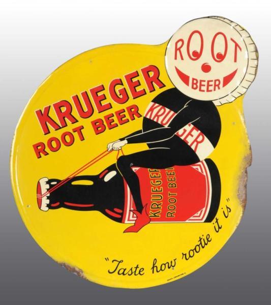 Appraisal: Embossed Tin Krueger Root Beer Sign Description Some edge rust