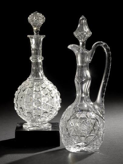 Appraisal: Two Brilliant-Cut Glass Decanters the first a Meridan Cut Glass