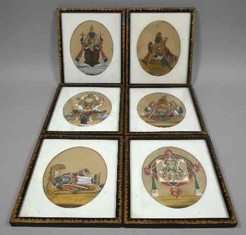 Appraisal: A set of six late th early th century Indian