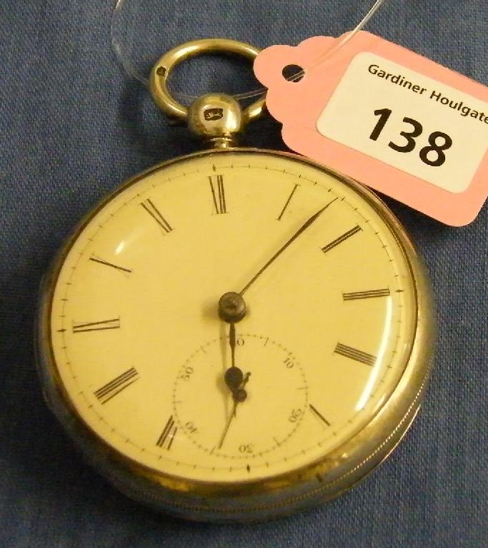 Appraisal: Silver fusee lever pocket watch the movement signed George Esplin