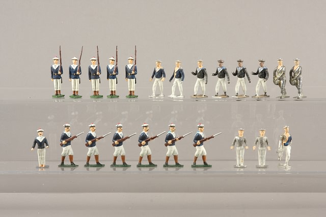 Appraisal: Lot of metal figures by various manufacturers painted as French