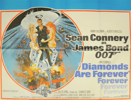 Appraisal: Diamonds Are Forever poster Quad UK folded A condition x