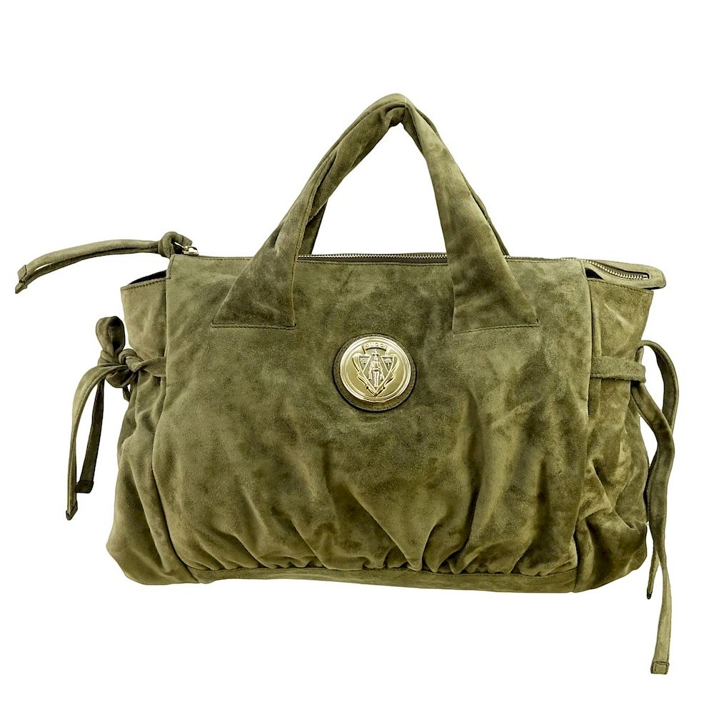 Appraisal: Gucci Moss Green Suede Hysteria MM Bag Gucci Moss Green