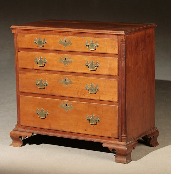 Appraisal: Chippendale Cherry Chest of Drawers Pennsylvania Circa Repair to one