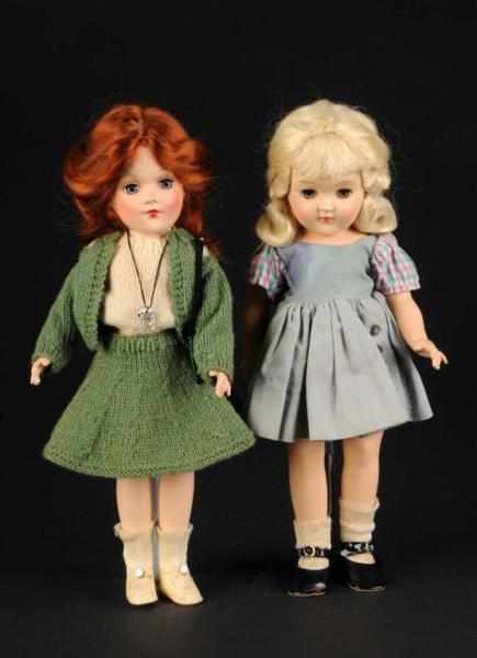 Appraisal: Two Hard Plastic Dolls Description American Ca s Ideal P-