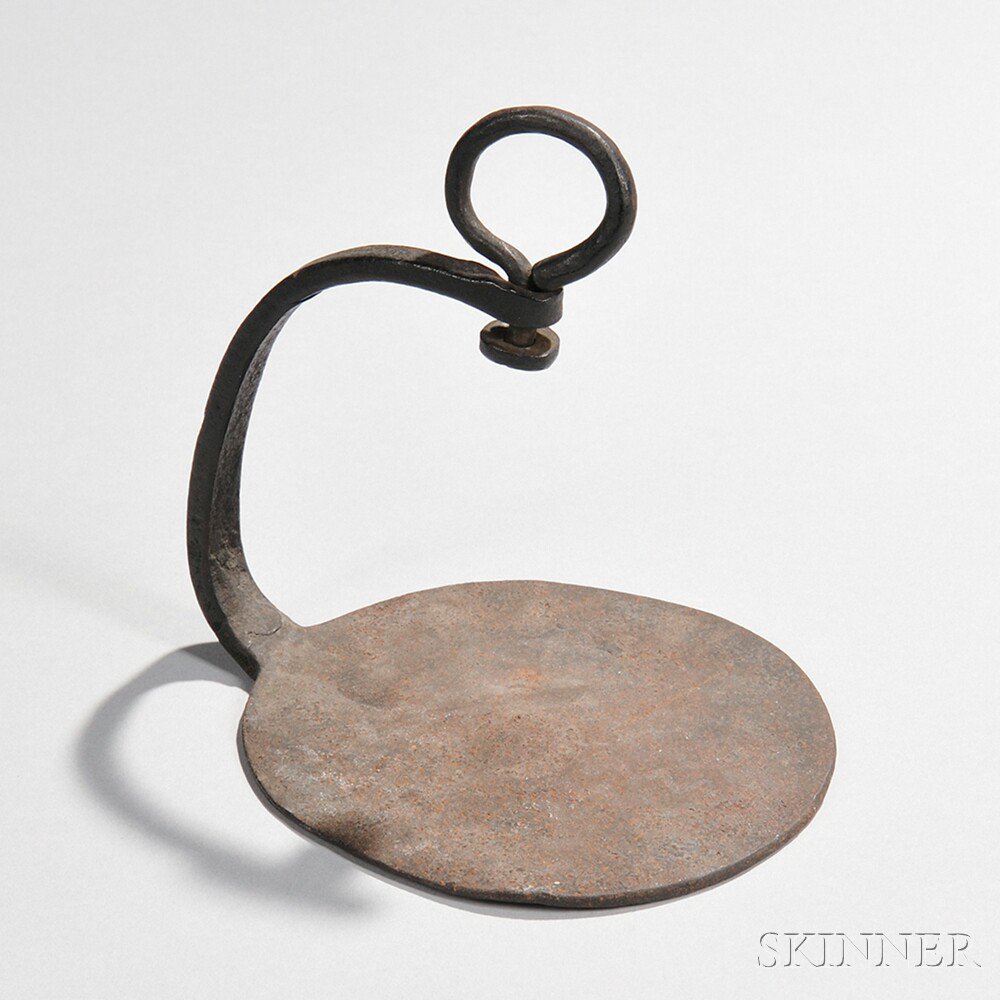 Appraisal: Miniature Wrought Iron Half-handled Griddle America late th early th