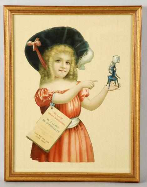 Appraisal: Framed DeLaval Advertising Sign Description Beautiful image of girl holding