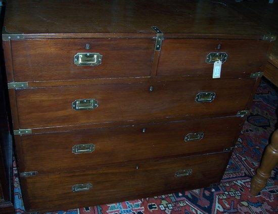 Appraisal: A brass bound campaign chest of three long and two