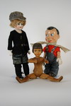 Appraisal: DOLLS - Lot of three dolls including a hand carved