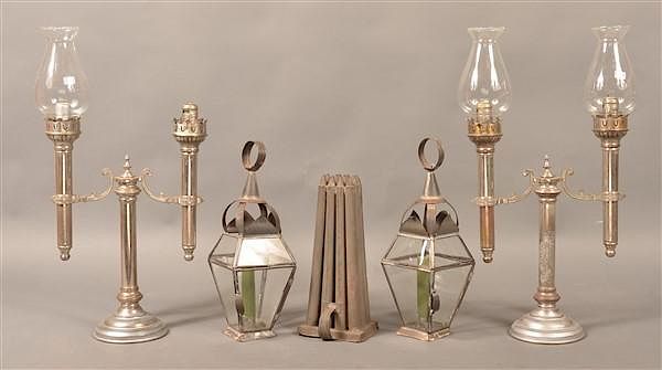 Appraisal: Grouping of Antique and Vintage Candle Lights Grouping of Antique