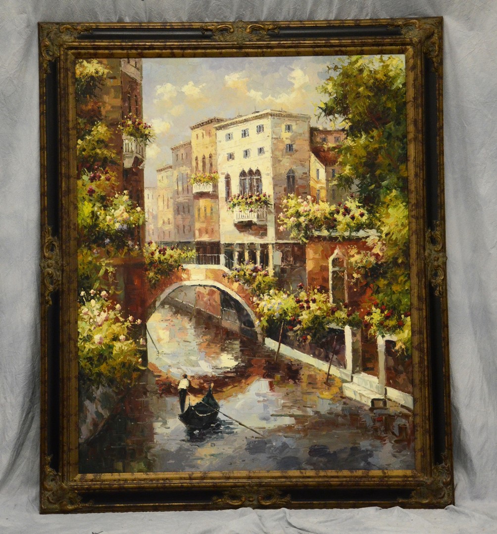 Appraisal: Venetian School th Century oil on canvas Canal Scene x