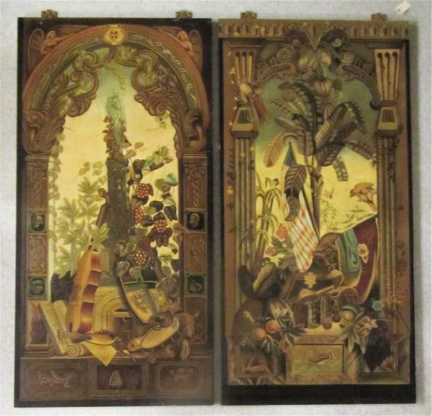 Appraisal: PAIR OF MAITLAND-SMITH WALL PANELS oils on canvas mounted to