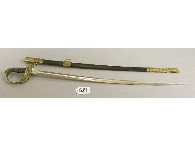 Appraisal: Imperial German officer's sword with scabbard circa - excellent blade