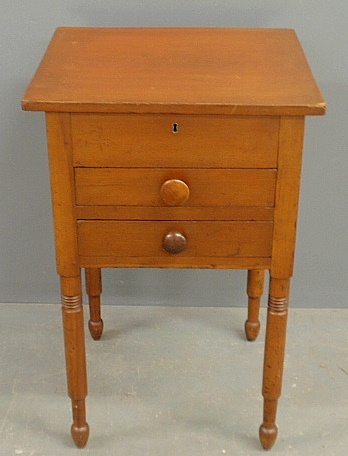 Appraisal: - Midwest Sheraton cherry sewing table c with a lift