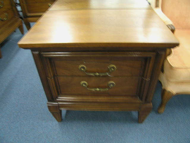 Appraisal: Pair of Estate Bedside Cabinets double drawer