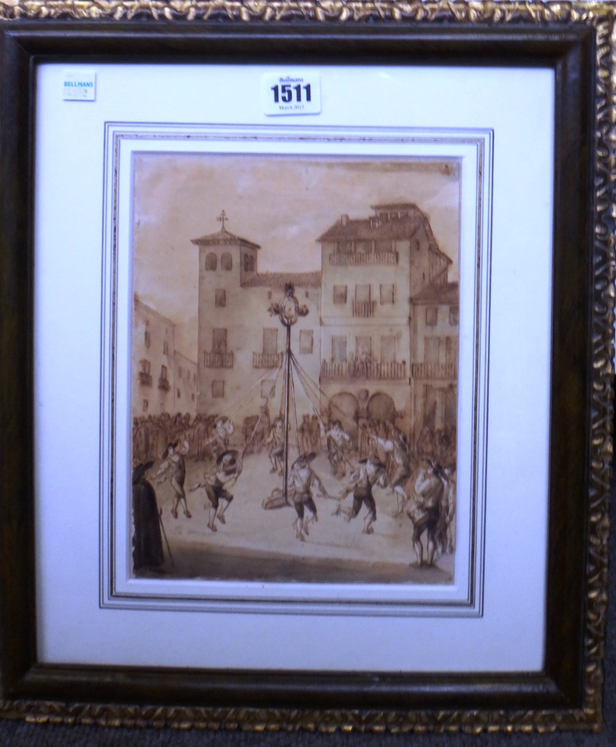 Appraisal: Italian School th th century Dancing round the Maypole pen