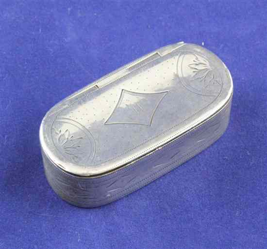 Appraisal: A George III silver snuff box of oval form with