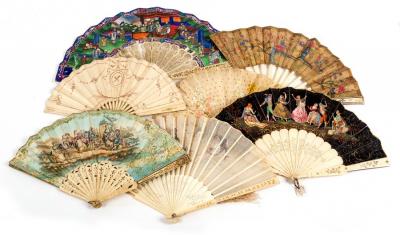 Appraisal: A collection of th Century bone and ivory fans to