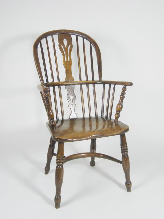 Appraisal: An early th Century ash and elm Windsor Armchair with