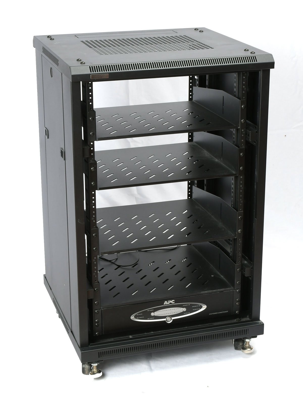 Appraisal: STEREO RACK WITH MOUNTED APC POWER CONDITIONER Omnimount Design rack