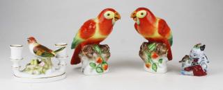 Appraisal: Herend Hungarian Porcelain Figurines Incl Pair Of Birds candelabra with