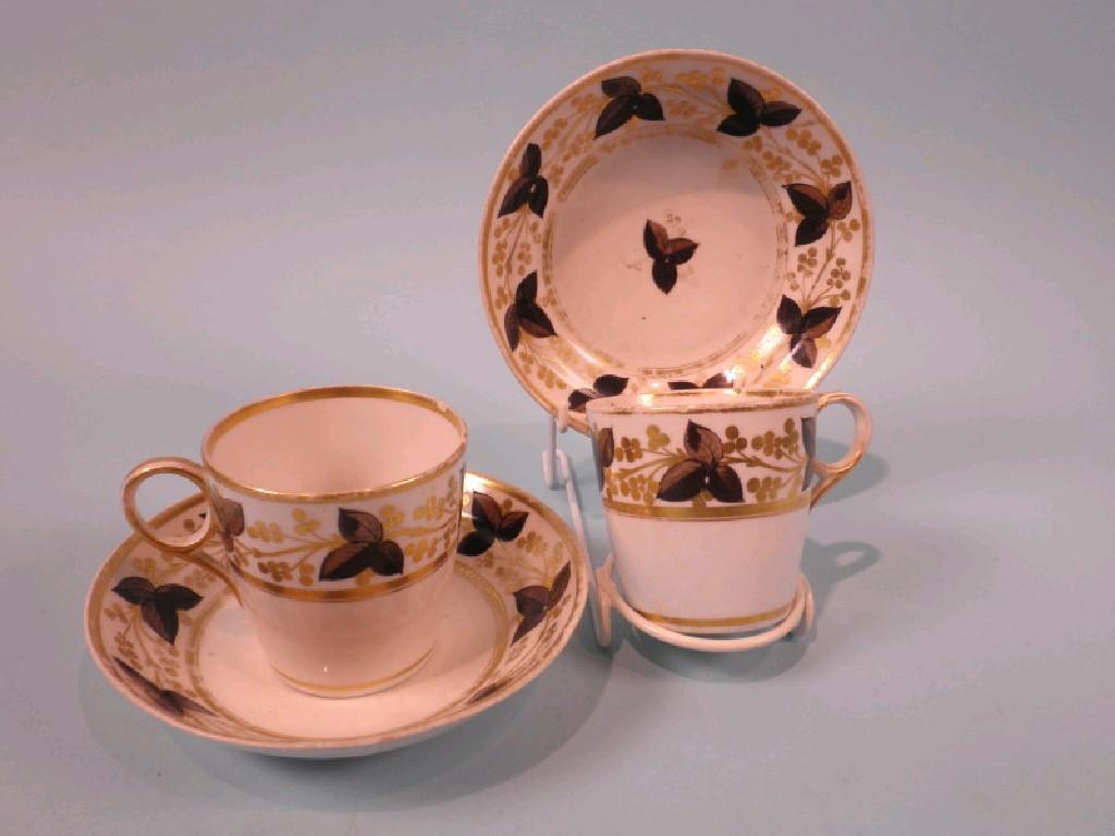 Appraisal: A pair of early thC porcelain cups and saucers each