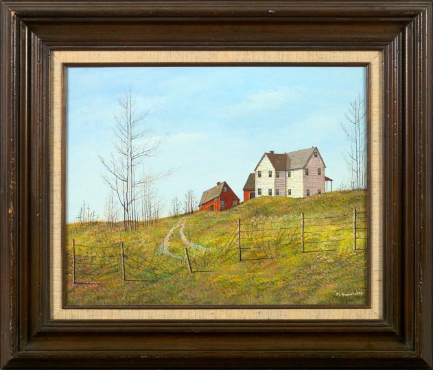 Appraisal: John Lewis Egenstafer American Pennsylvania b Farmhouse on a Hilltop