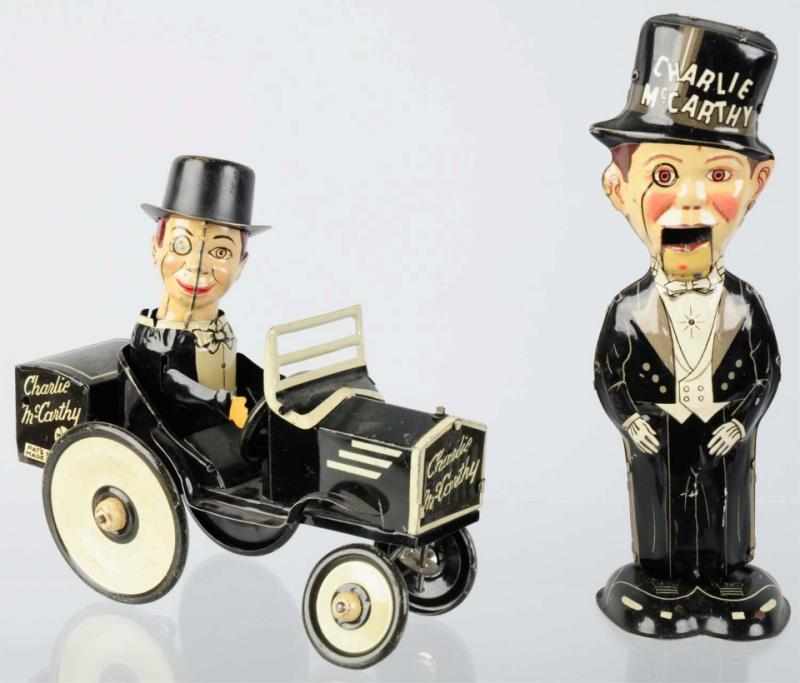 Appraisal: Lot of Tin Marx Charlie McCarthy Wind-Up Toys American Working