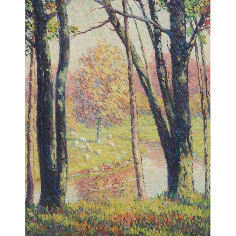 Appraisal: Edward Garrett Edward Kuhlman Delaware Wisconsin - Impressionistic Landscape oil