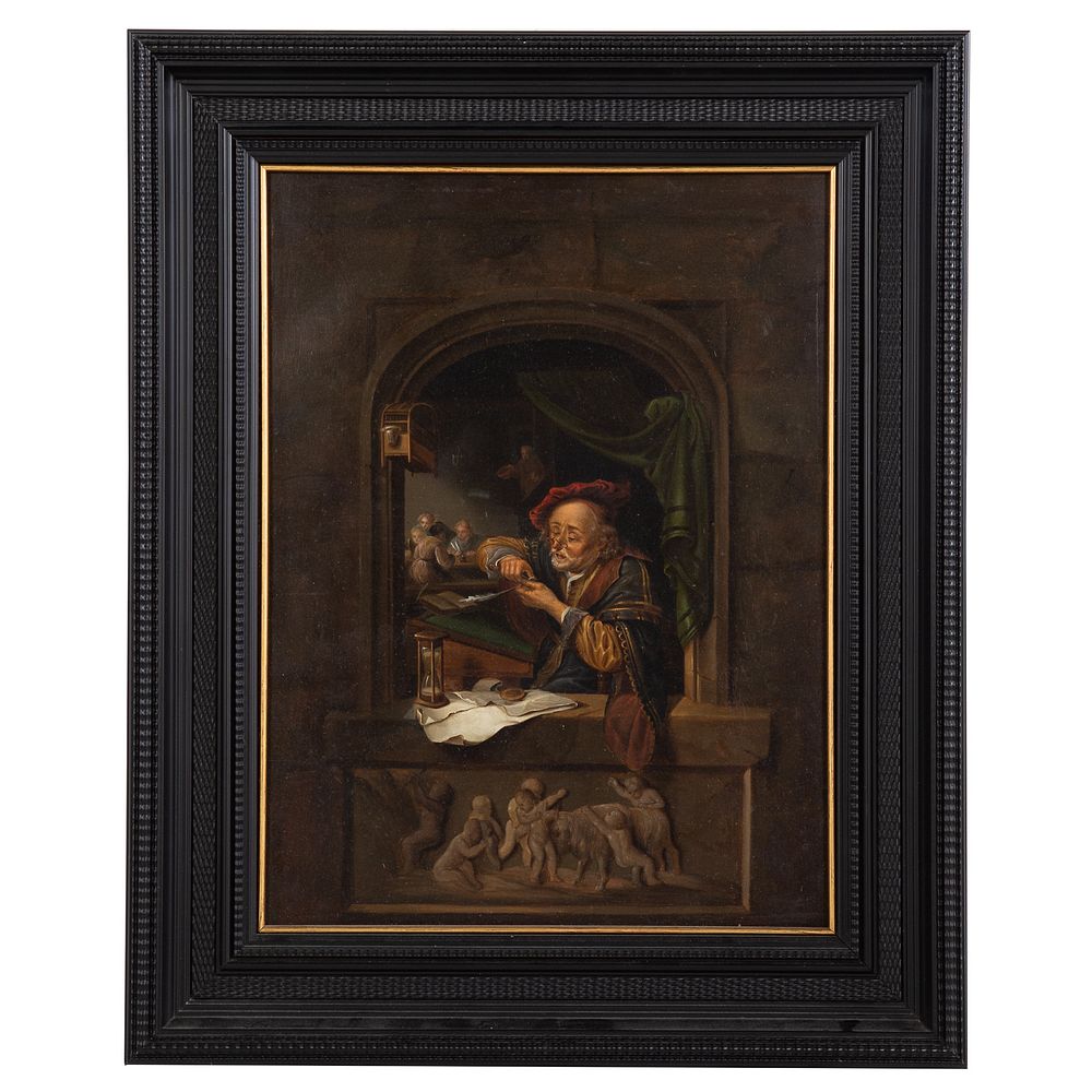 Appraisal: After Gerrit Dou Der Alte Schulemeister oil th century copy