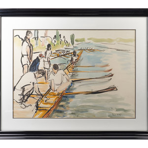 Appraisal: Paul Maze French - Sculling Crew watercolor x inches Property