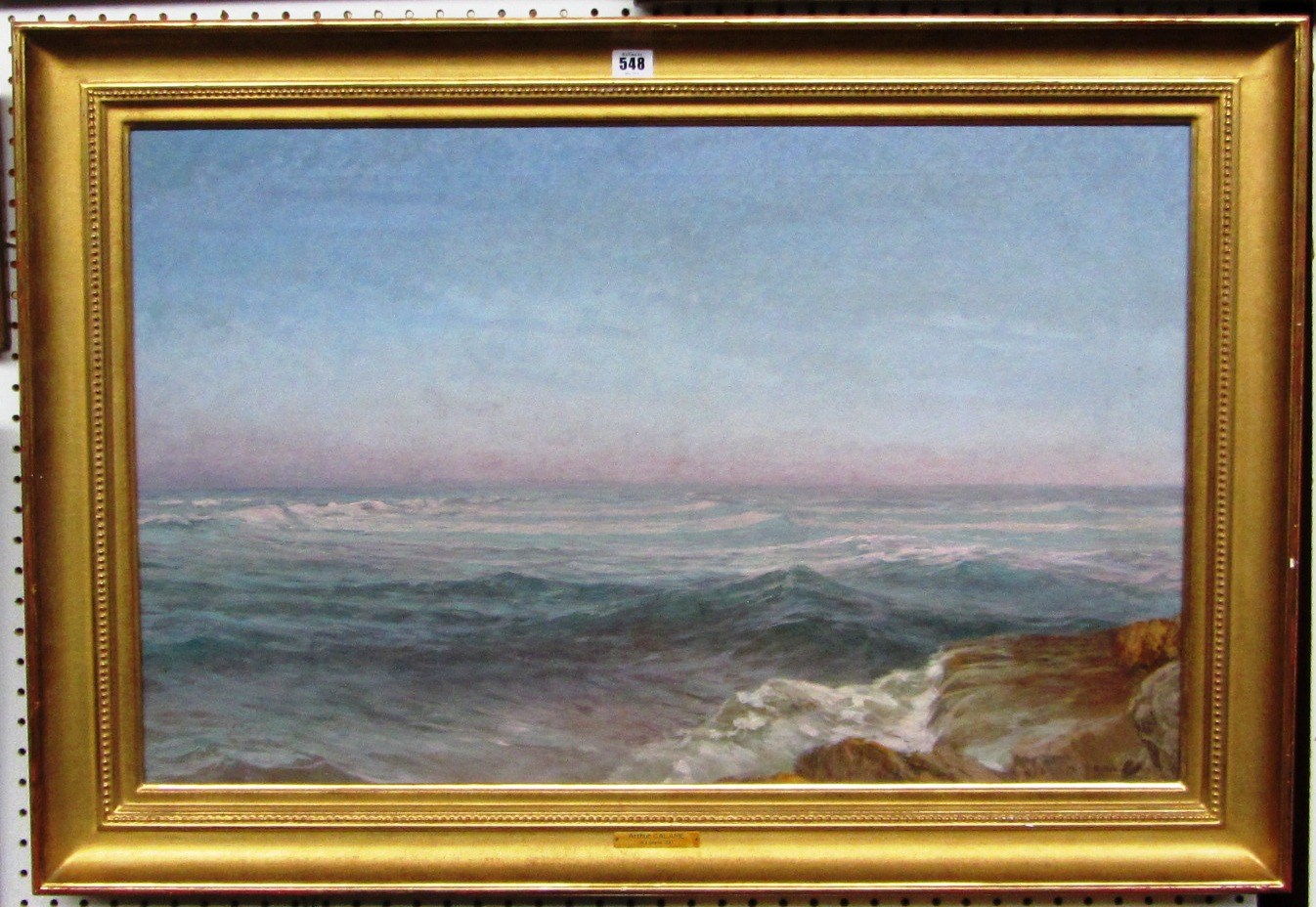 Appraisal: Jean-Baptiste Arthur Calame - The calm sea oil on canvas