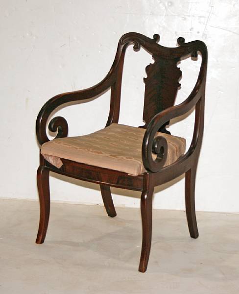 Appraisal: A George IV style mahogany open armchair late th century