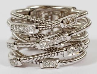 Appraisal: KT WHITE GOLD AND DIAMOND COIL RING KT WHITE GOLD