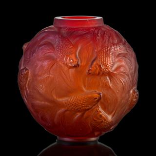 Appraisal: LALIQUE Formose vase cased amber glass LALIQUE Formose vase France