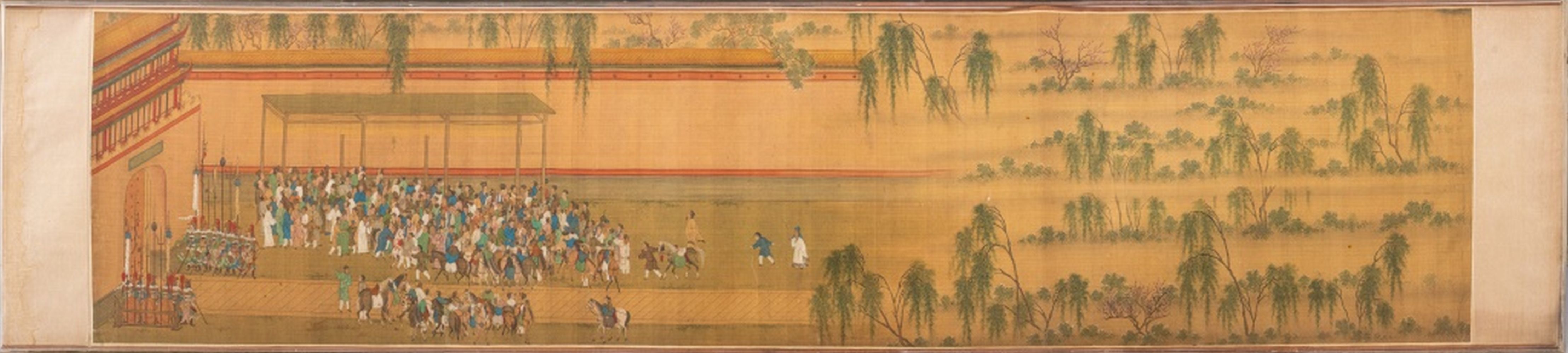 Appraisal: AFTER QIU YING IMPERIAL EXAMINATION SCROLL After Qiu Ying Chinese