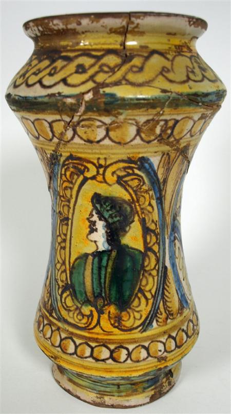 Appraisal: A Palermo maiolica albarello first half of the th century