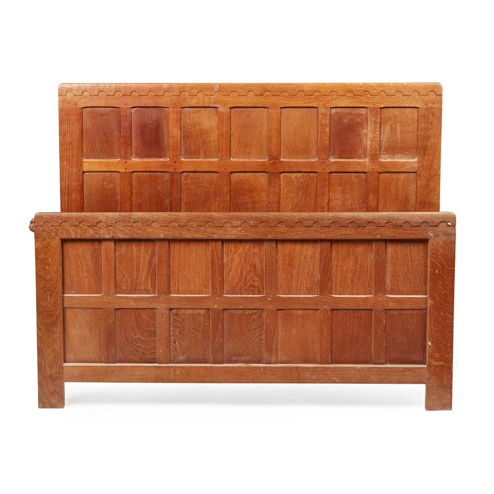 Appraisal: ROBERT 'MOUSEMAN' THOMPSON BRITISH - DOUBLE BEDSTEAD CIRCA adzed oak