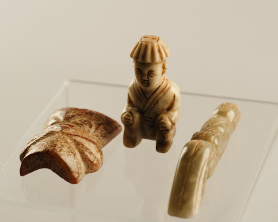 Appraisal: Three Carved Jade Pieces possibly Han Dynasty and